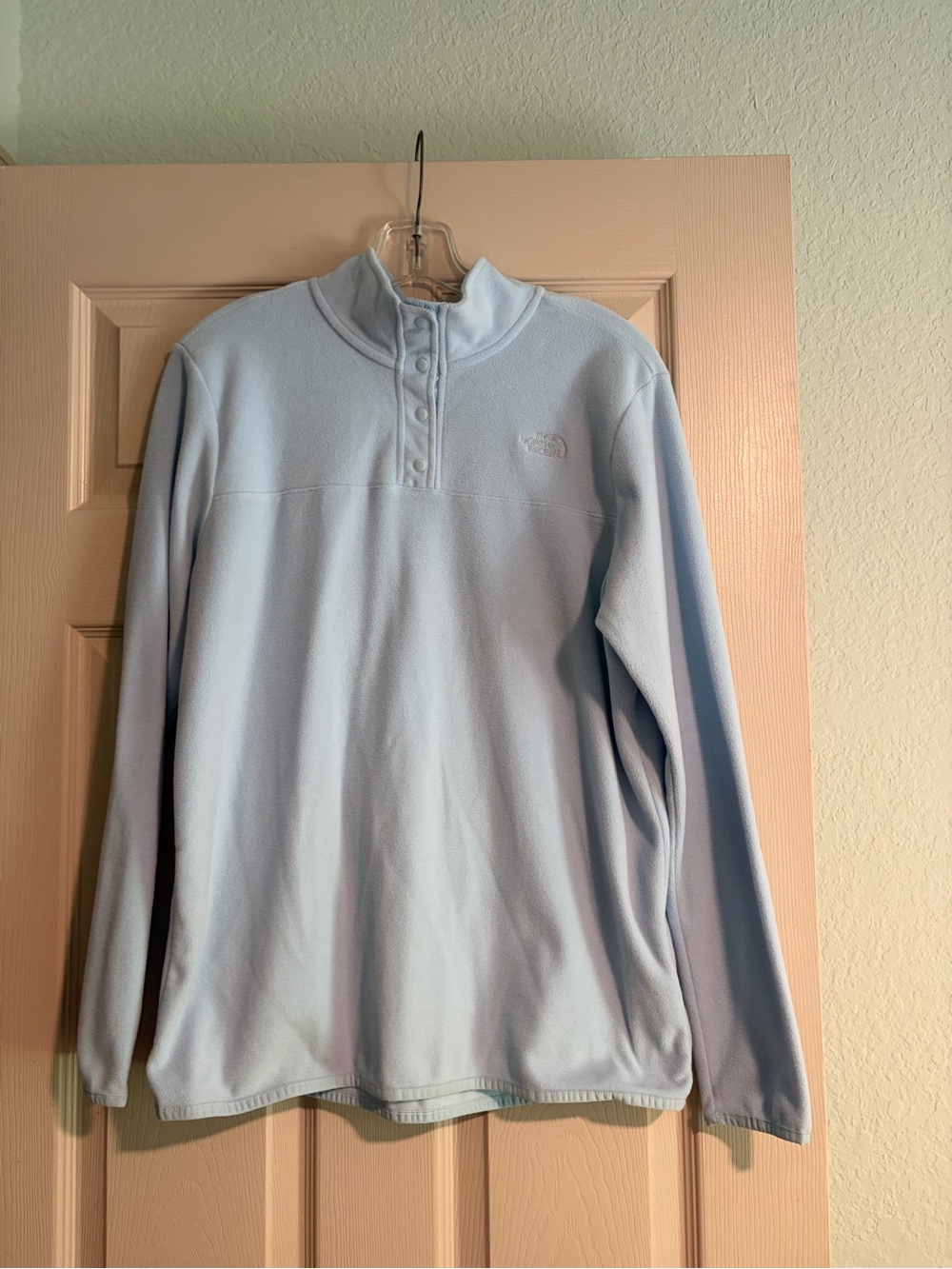 The North Face Pale Blue Snap-Placket Fleece Pullover